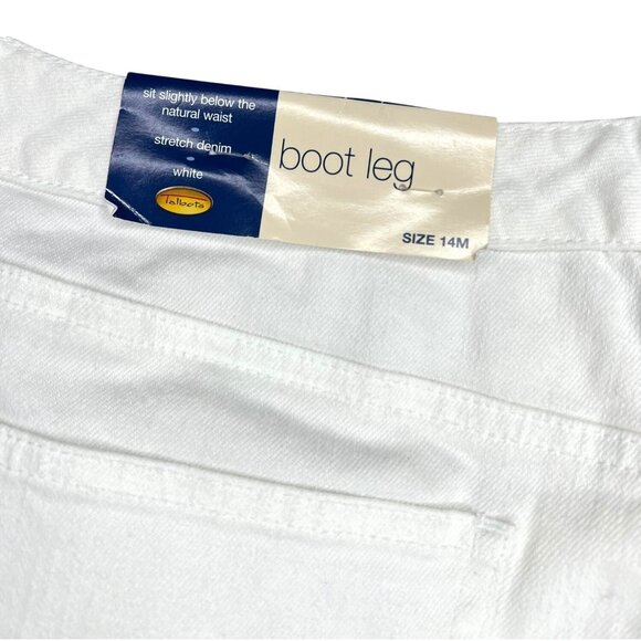 Talbots Boot Leg White Stretch Denim Jeans Womens Fit Size 14M - Picture 3 of 14
